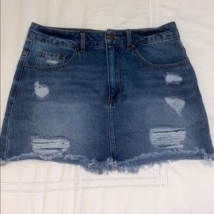 Forever 21 distressed Denim Jean Skirt